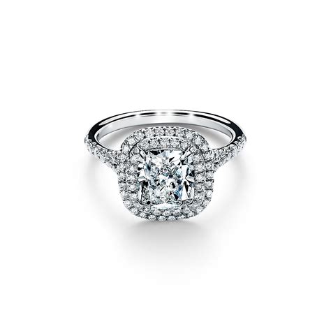 tiffany soleste engagement ring replica|cushion cut halo engagement rings with wedding band.